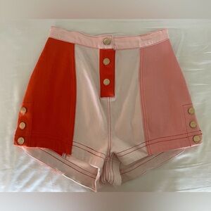 Alice McCall high waisted shorts, patchwork denim type material